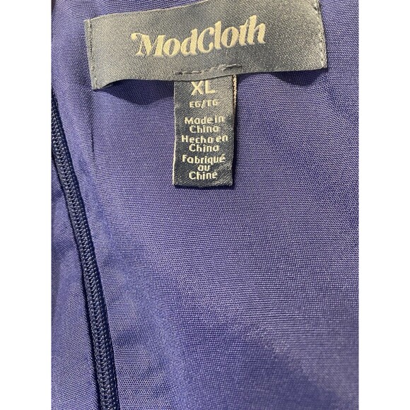 Anthropologie Modcloth Blue Horse Equestrian Dress Short Ruffle Sleeved XL - Picture 7 of 16